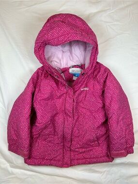 Columbia Girls' Pink Polka Dot Hooded Winter Jacket
